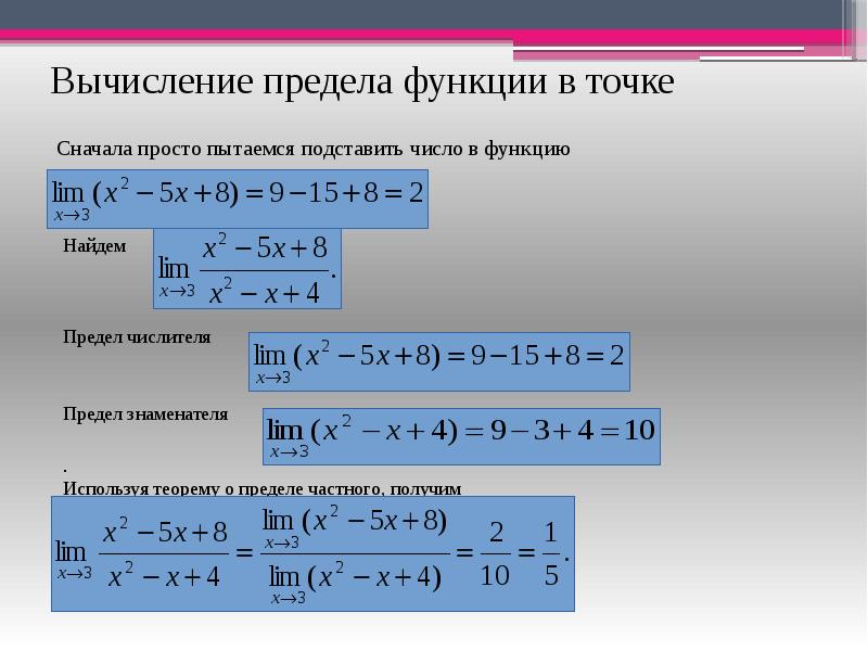 Расчет пределов