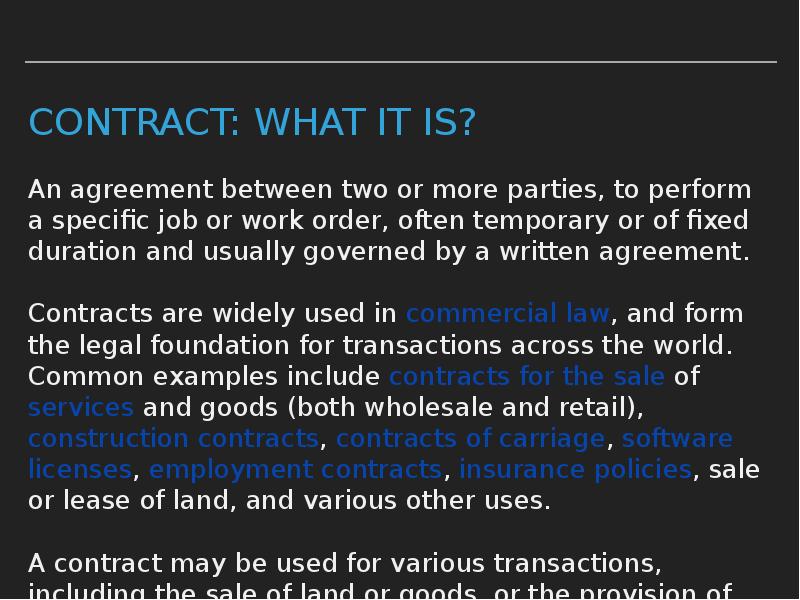 Contract: what it is?