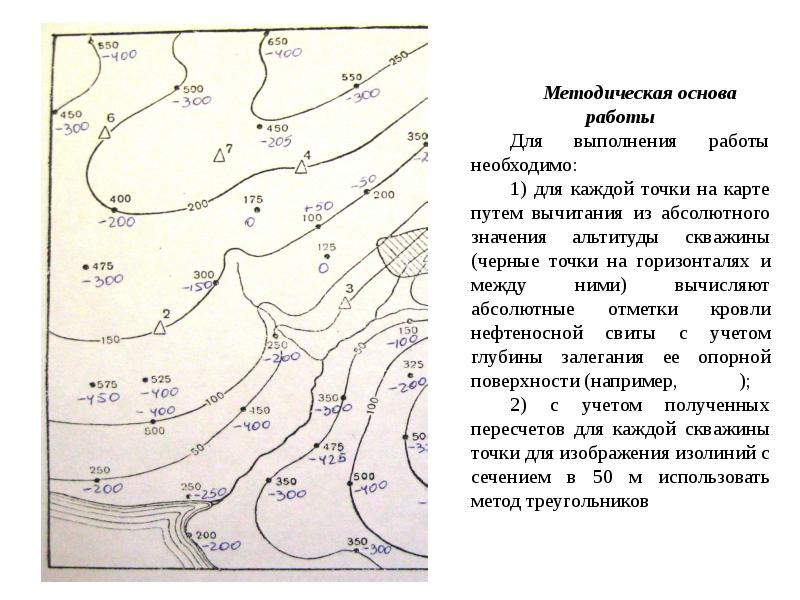 Карта с абсолютными отметками