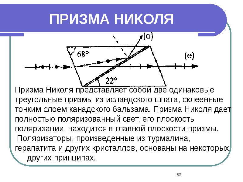 ПРИЗМА НИКОЛЯ ПРИЗМА НИКОЛЯ