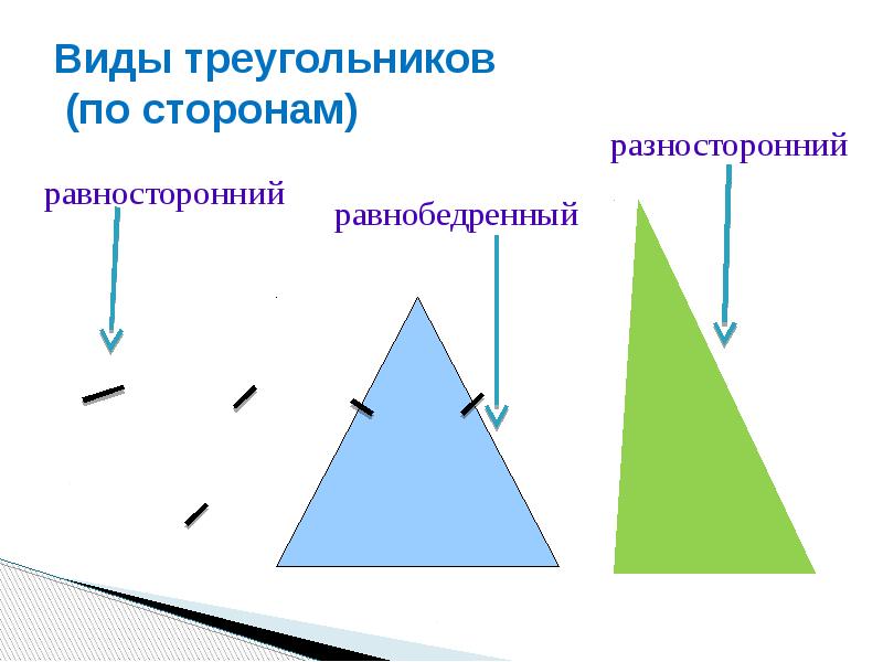 Найди на каждом чертеже все треугольники разносторонних