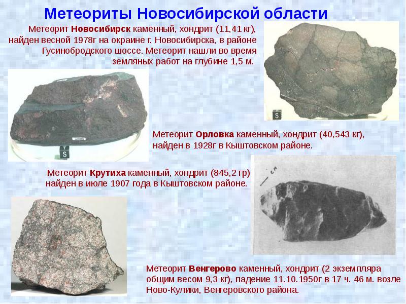 Презентация на тему метеориты