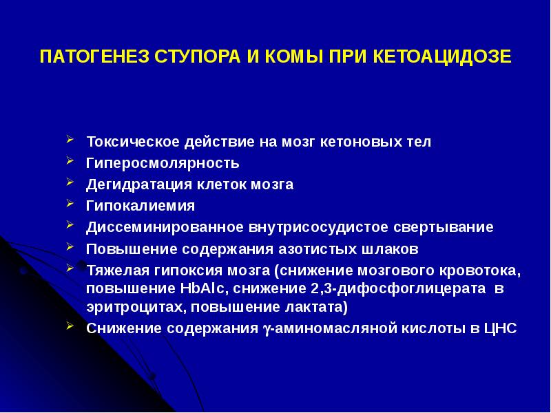 Острые осложнения сахарного диабета презентация