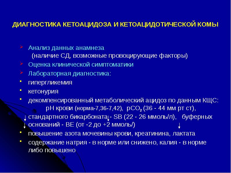 Острые осложнения сахарного диабета презентация