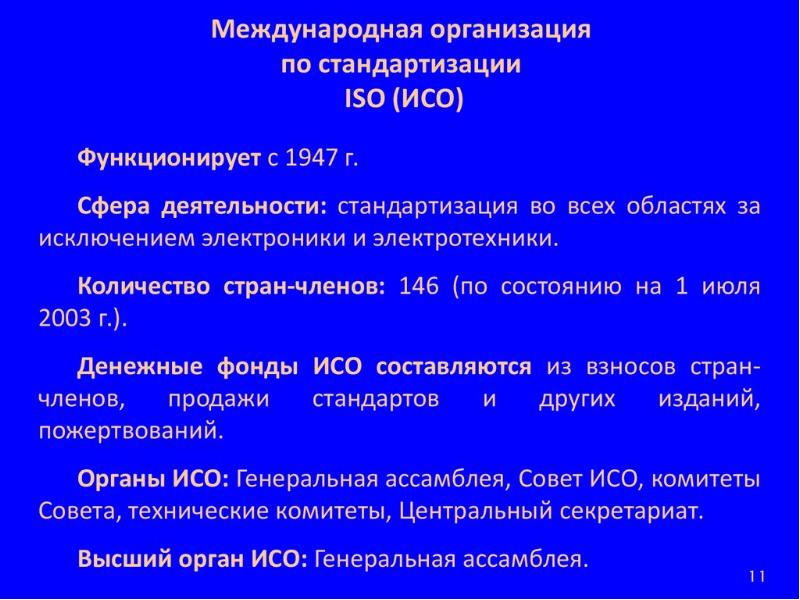 Международная организация по стандартизации исо презентация