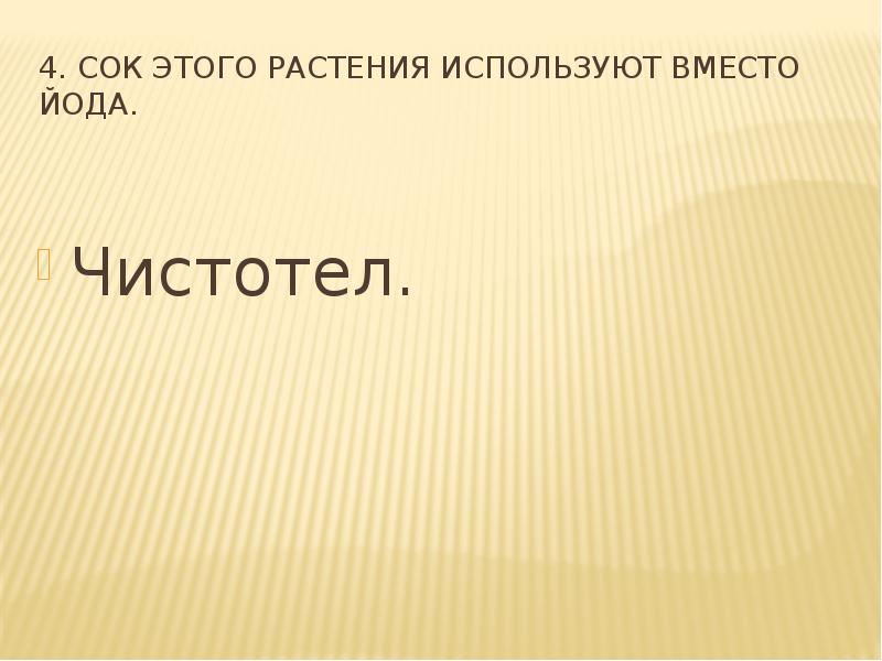 Вместо йода. Сок растения вместо йода. Сок этого растения используют вместо йода.