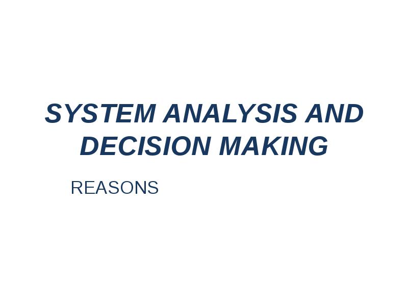 Reasoning systems