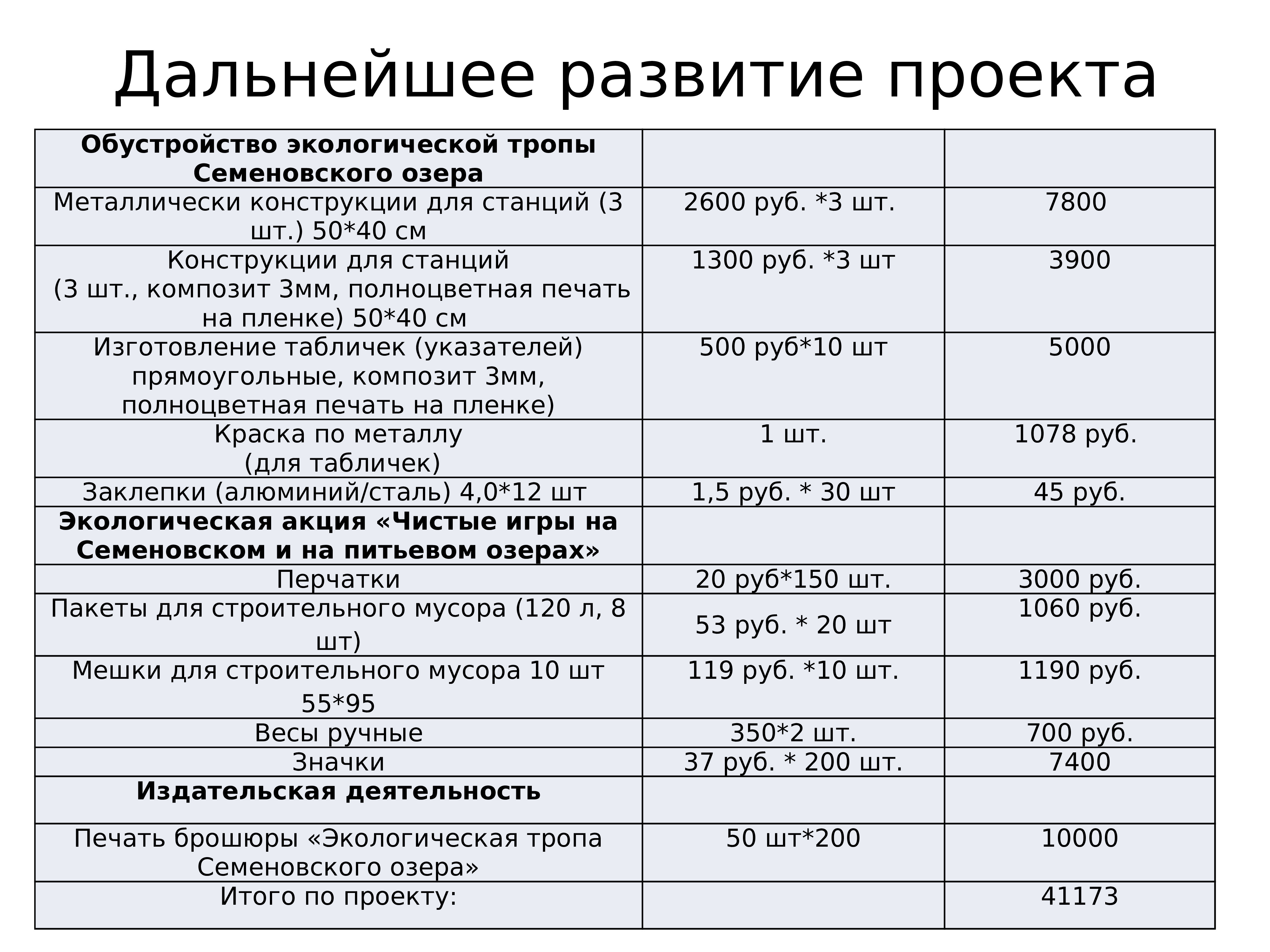 План дальнейшего развития проекта