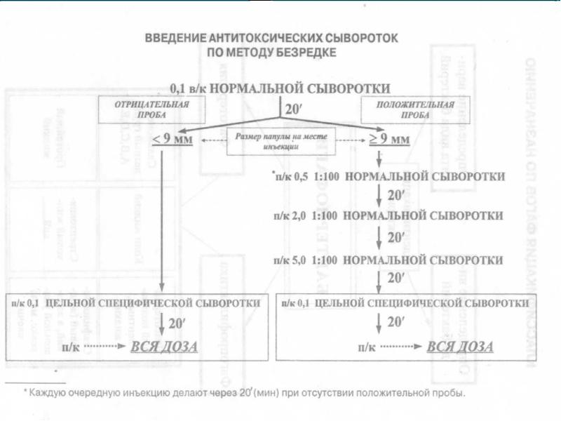 Схема по безредко. Метод Безредки. Введение сыворотки по Безредке. Введение сыворотки по методу Безредки.