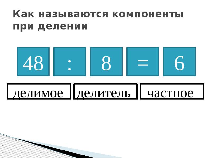 Число на которое делят делимое называется