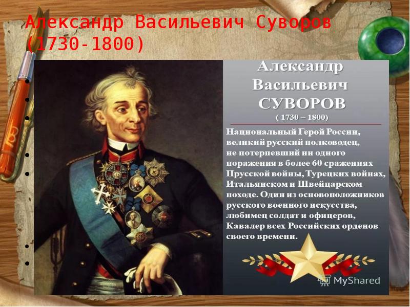 В каких сражениях участвовал суворов названия. Суворов полководец 1812.