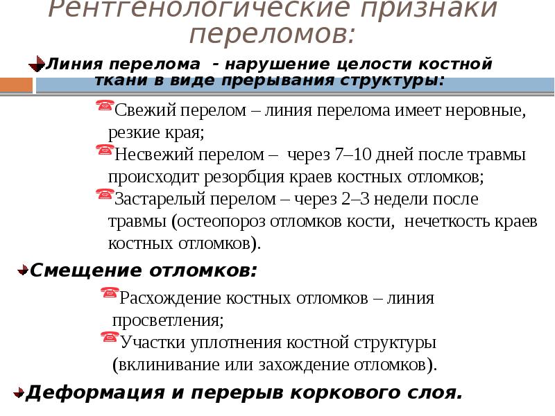 Деформация и перерыв коркового слоя.