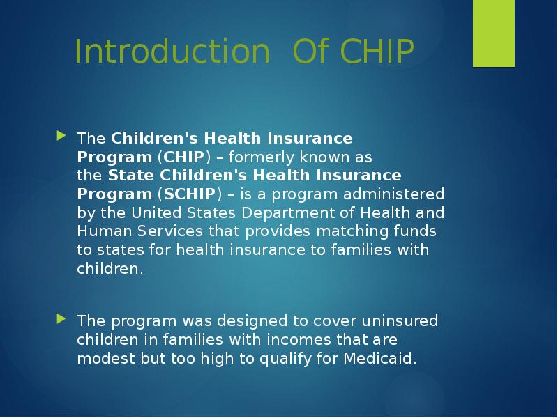 Children health insurence program