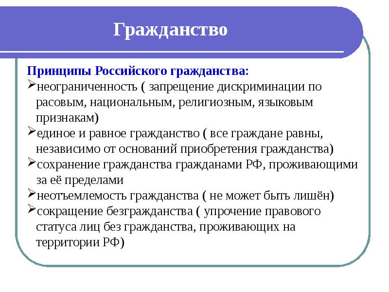 Сложный план гражданство рф обществознание