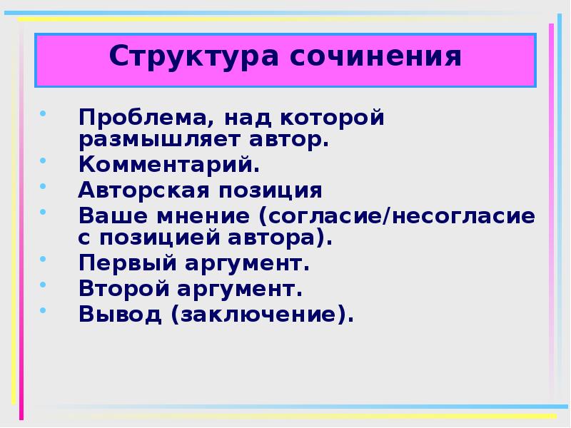 Проблема авторская. Структура сочинения на авторскую позицию. Структура вывода в сочинении. Сочинение проблема комментарий позиция автора. Проблема в сочинении.