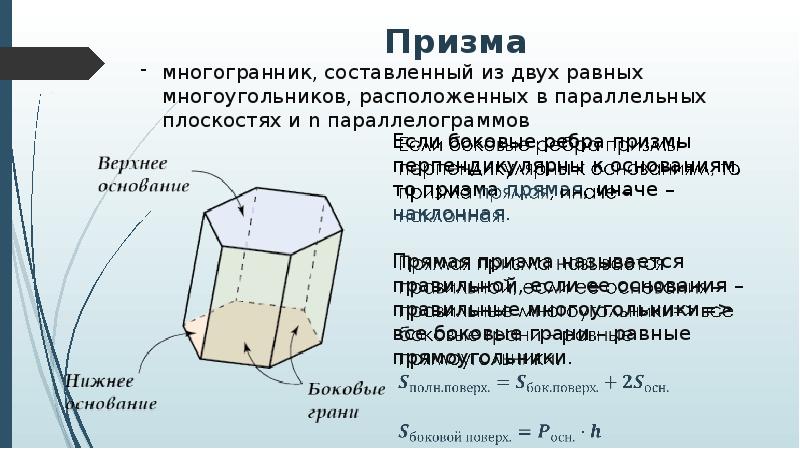 Презентация призма пирамида