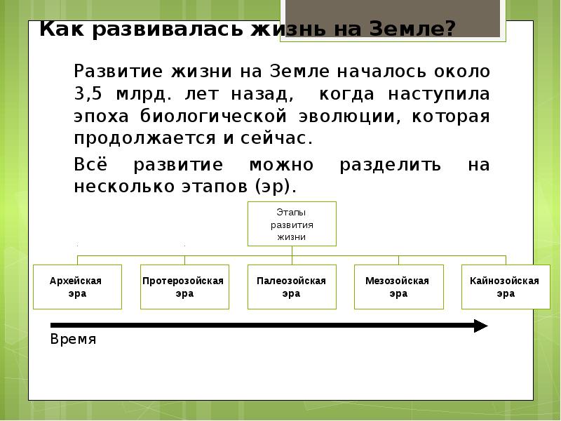 Этапы эволюции земли презентация