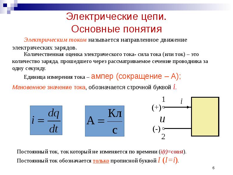Электрические цепи. Основные понятия Электрические цепи. Основные понятия