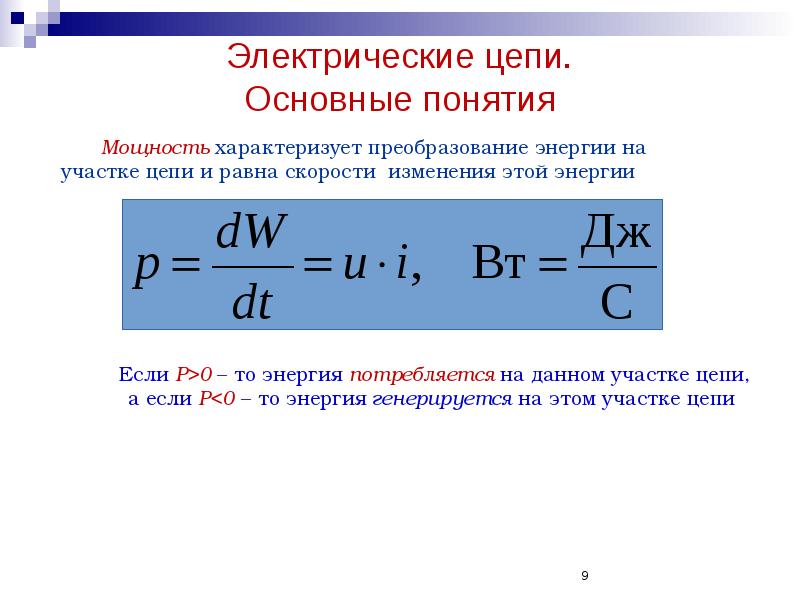 Электрические цепи. Основные понятия Электрические цепи. Основные понятия