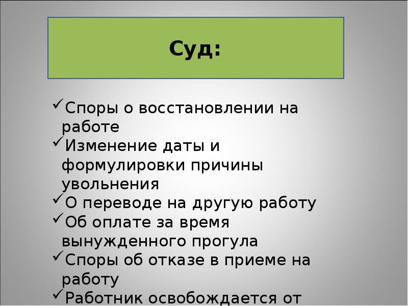 Трудовые споры и дисциплинарная ответственность презентация