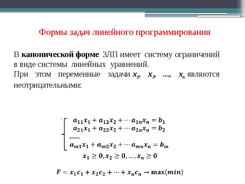 Линейное программирование презентация