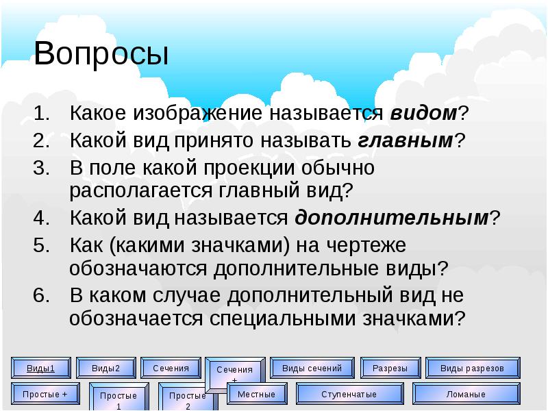 Какое изображение называется видом и сколько их может быть