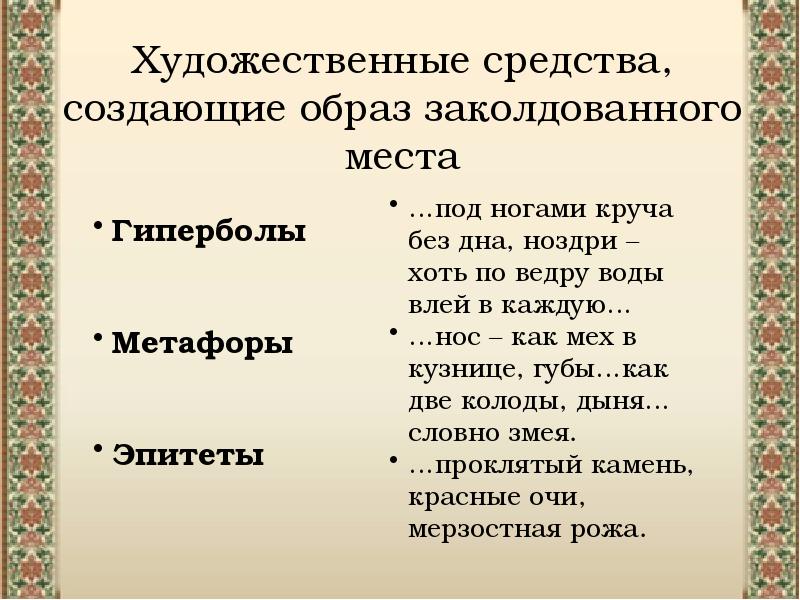 Заколдованное место презентация 5 класс гоголь