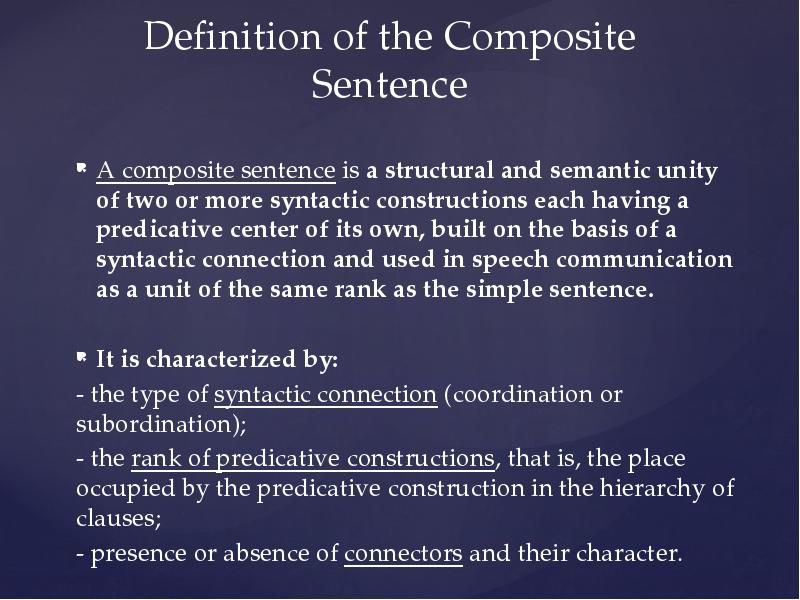 Predicative constructions