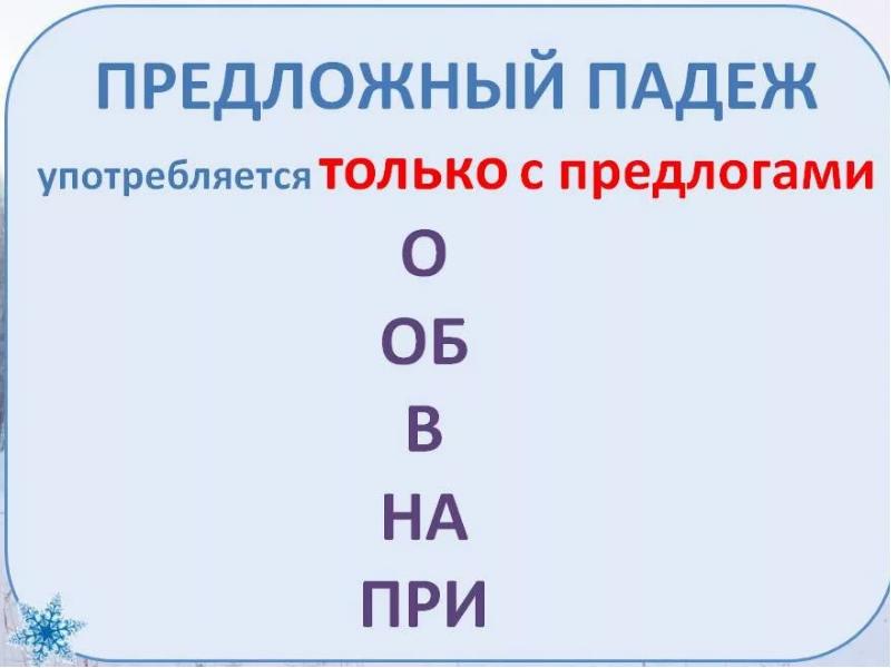 Предложный падеж презентация