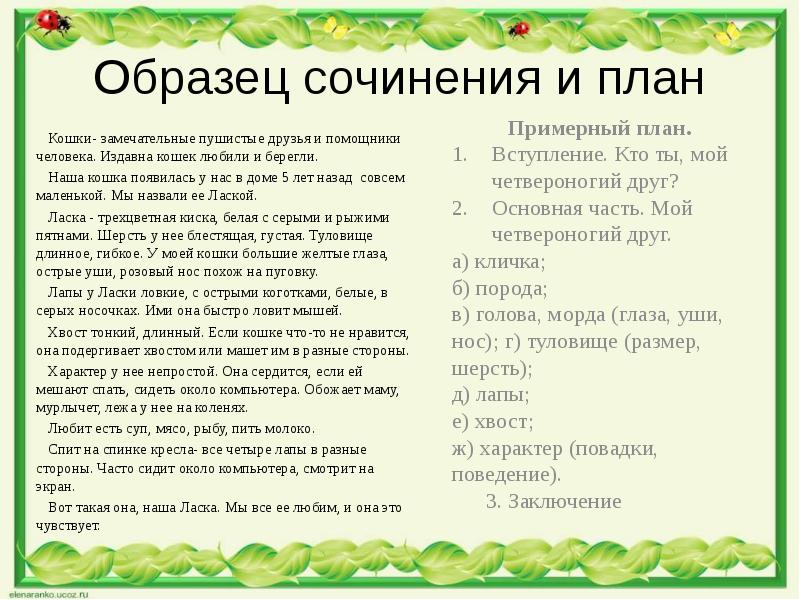 Сочинение по данному сюжету 7 класс презентация