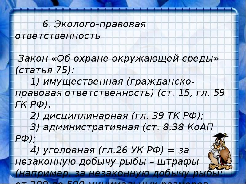 План по теме право на благоприятную окружающую среду