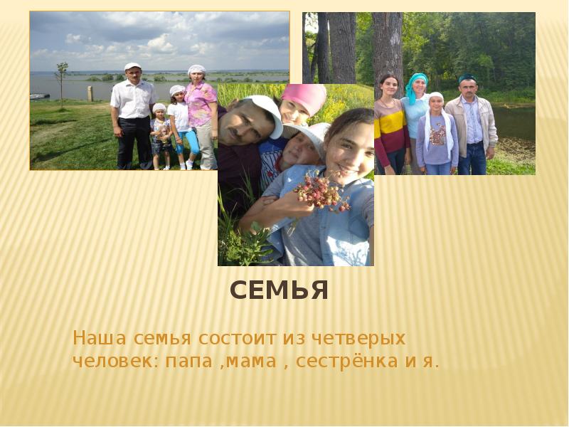 1 семья состоит из