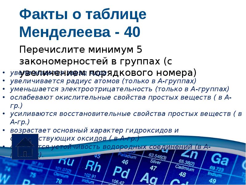 Перечисли 50. В группах с увеличением порядкового номера. Менделеев своя игра. В группе а с увеличением порядкового номера возрастает. С ростом порядкового номера в группе увеличиваются.