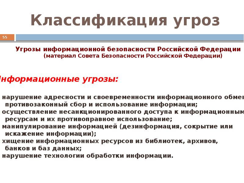 Угрозы информационной безопасности презентация