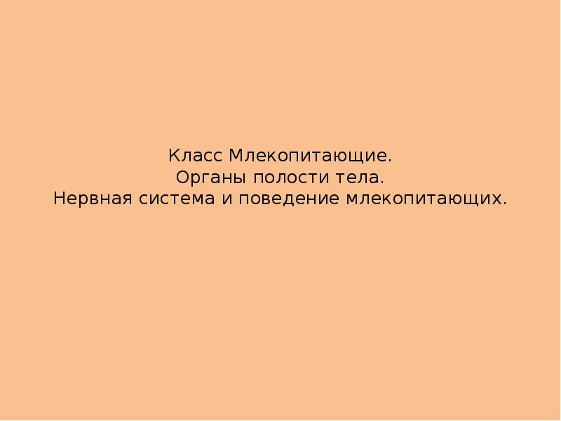 Проект сложное поведение млекопитающих