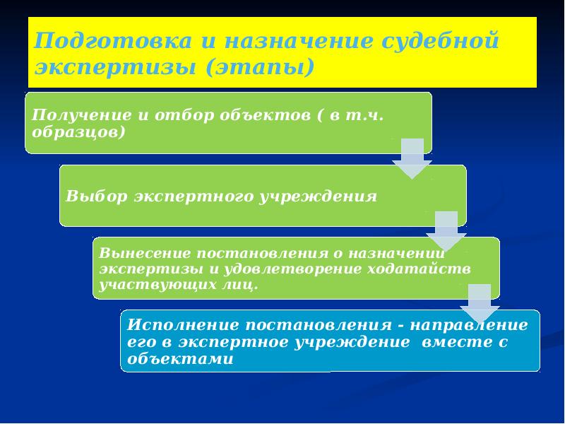 Подготовка и назначение судебной экспертизы (этапы)
