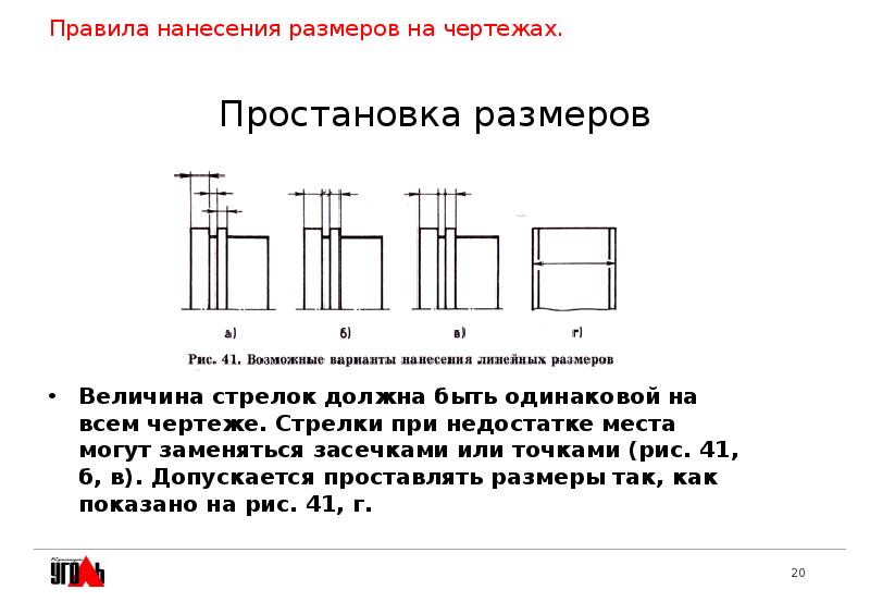 На каком рисунке правильно нанесены величины диаметра и квадрата