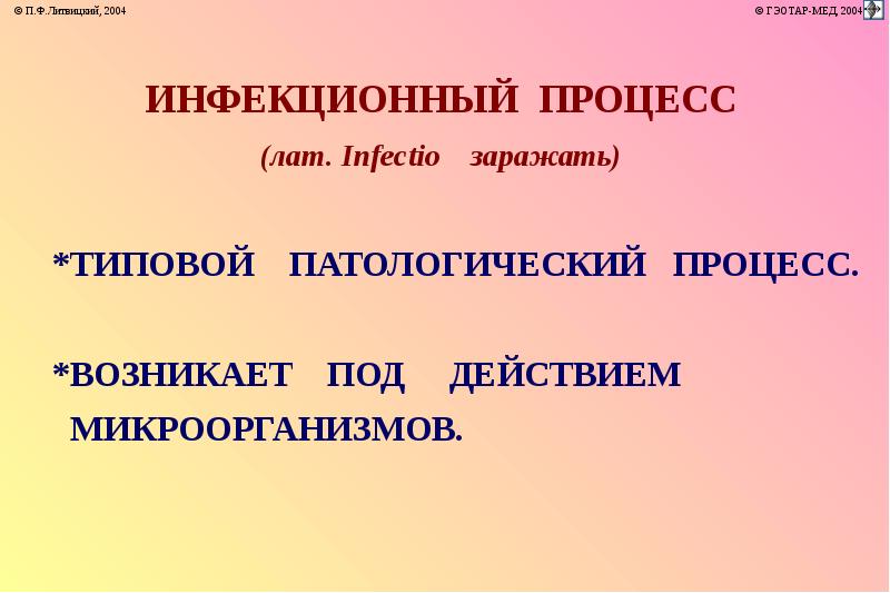 Условия инфекционного процесса. Инфекционный процесс это.