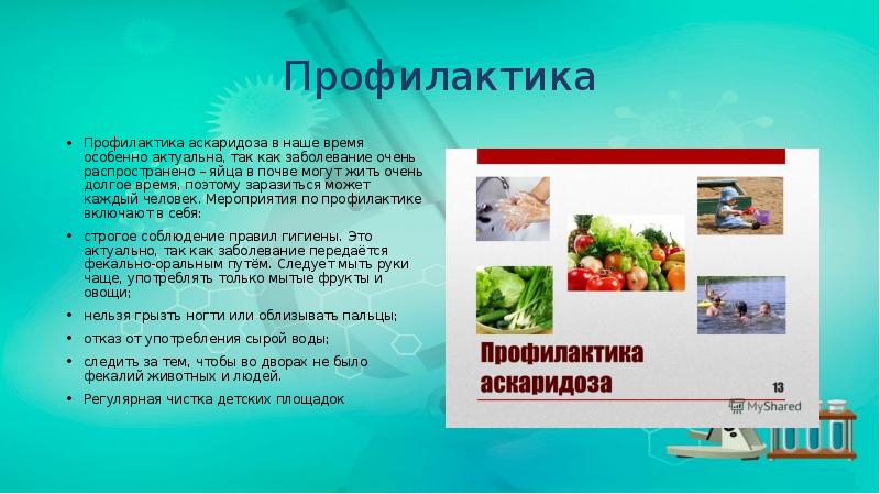 Профилактика
Профилактика аскаридоза в наше время особенно актуальна, так как заболевание Профилактика
Профилактика аскаридоза в наше время особенно актуальна, так как заболевание