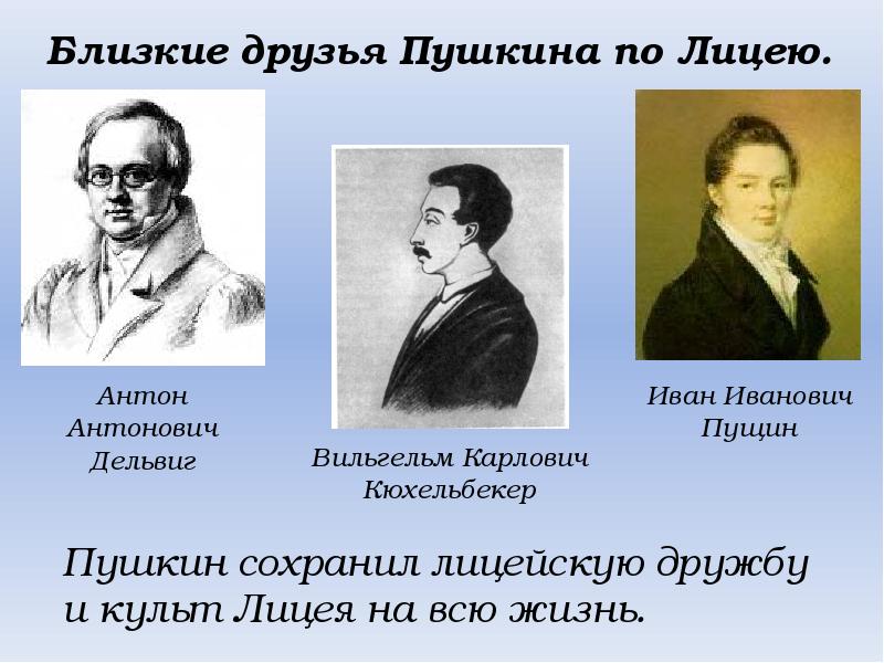 Лицейские друзья пушкина. Друзья Пушкина. Друзья Пушкина в лицее.