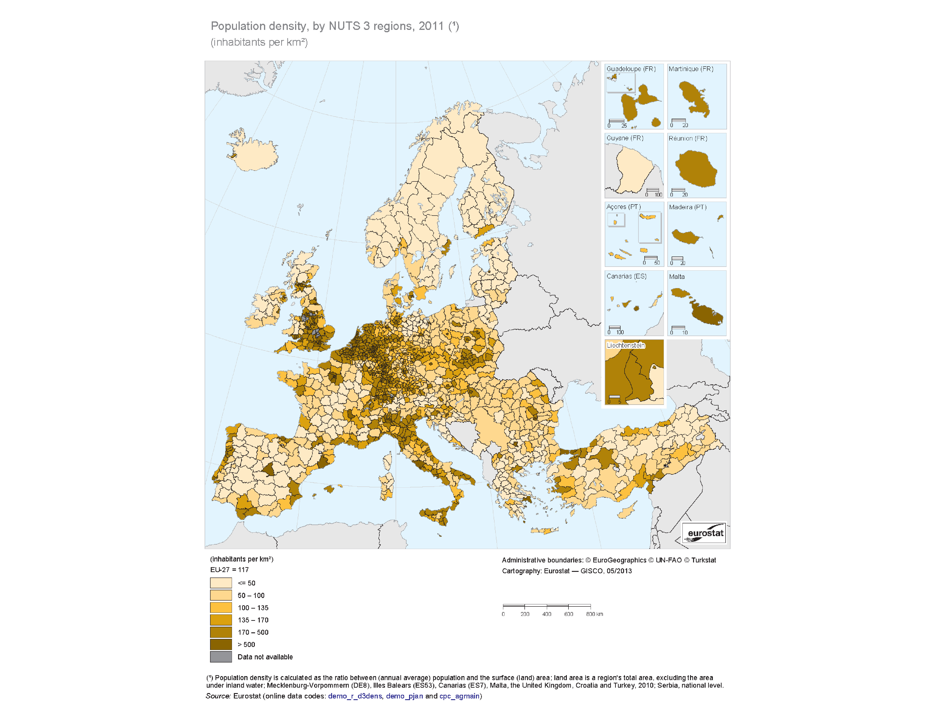 Densidad de poblacion europa