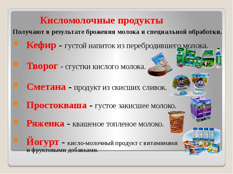 Технология производства кисломолочных продуктов и приготовления блюд из них 6 класс презентация