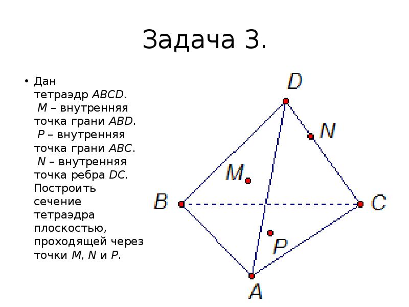 Тетраэдр точки. Сечения тетраэдра по 3 точкам. Сечение тетраэдра по 2 точкам. Проблемная задача сечение тетраэдра. Сечение тетраэдра по трем точкам задачи.