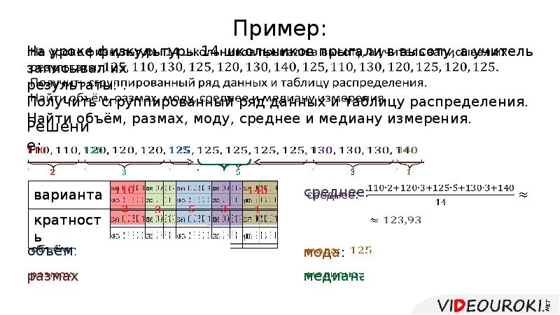 Презентация статистическая обработка данных