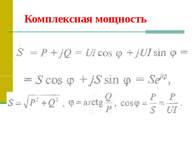 Что означает комплексное изображение полной мощности