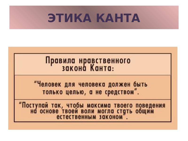 Этика канта презентация