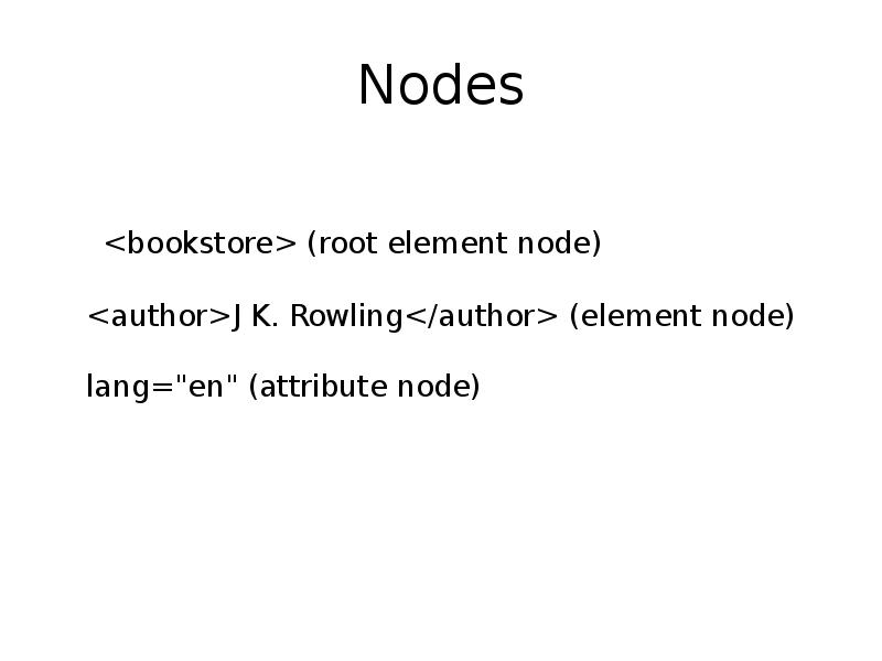 Root element. Node element. Roof elements.