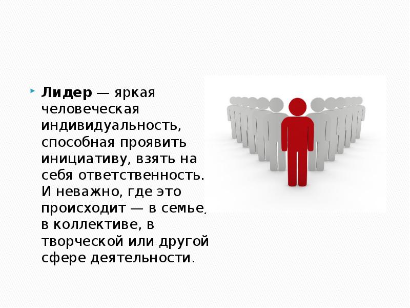 Представить случаю. Лидерство и ответственность. Ответственность на себя. Лидер для презентации. Человеческая индивидуальность выражается в.