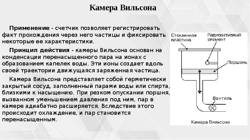 По рисунку 184 расскажите об устройстве и принципе действия камеры вильсона