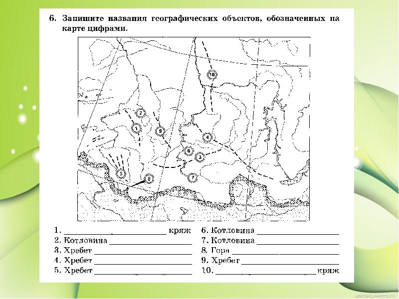 Восточная сибирь природные зоны контурная карта